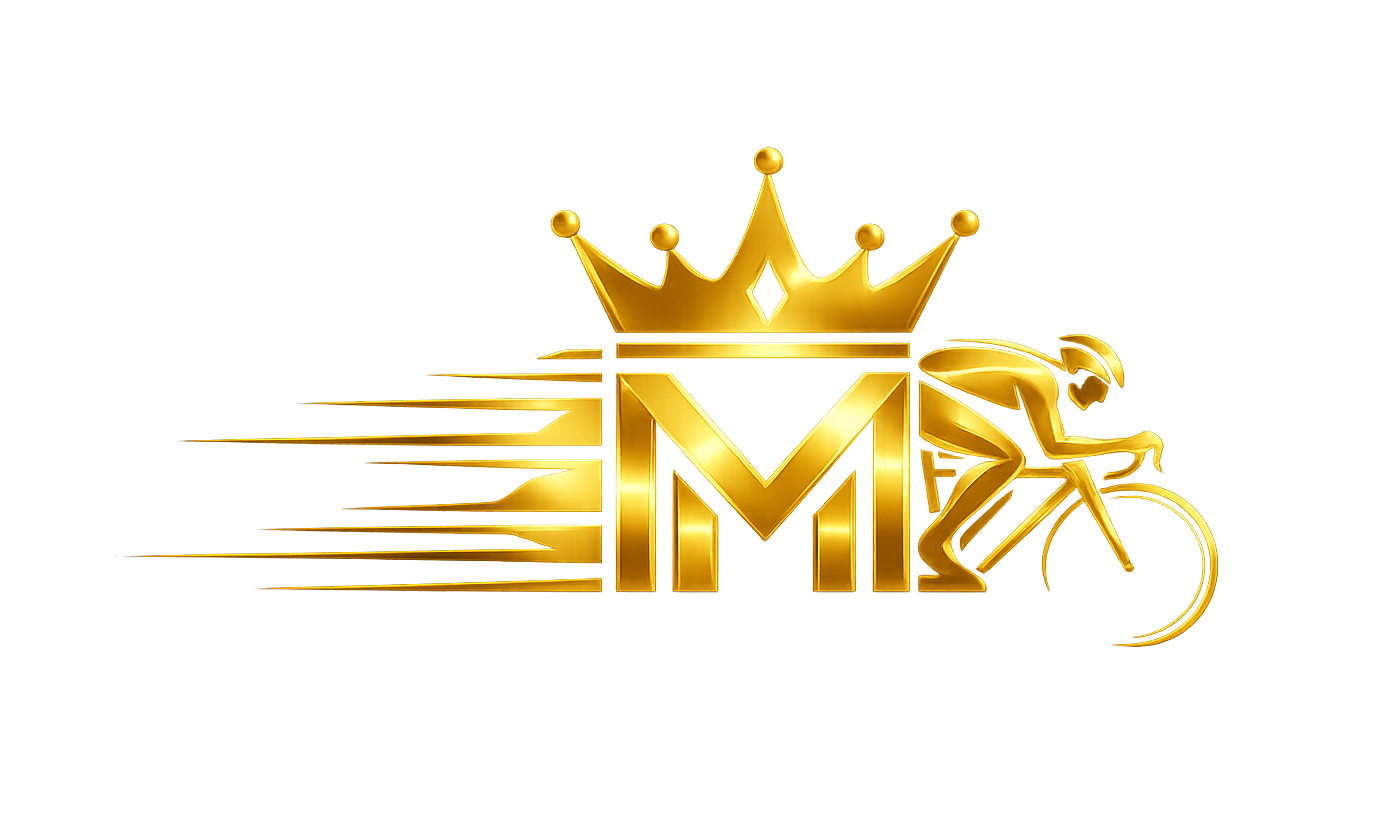 Gouden logo van wielrenner Milan Marghem